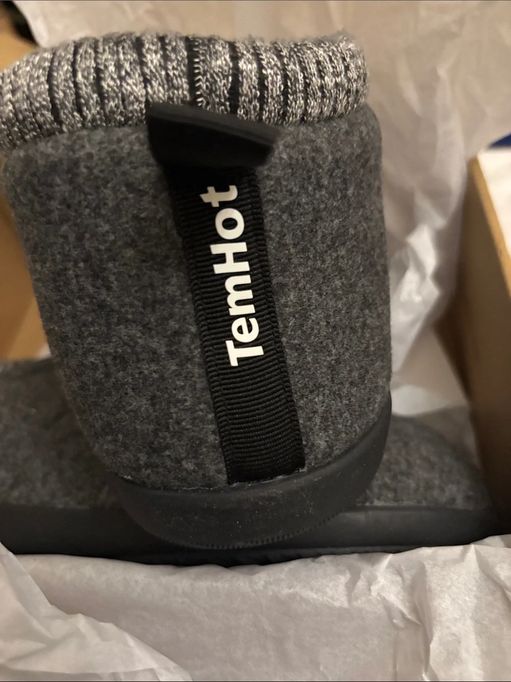 Tem hot heated slipper shoes unisex Gray Quilted Slip-On House Shoes